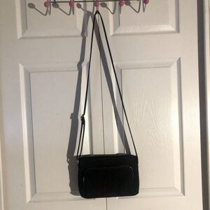 Black Quilted Vera Bradley Adjustable Crossbody Bag